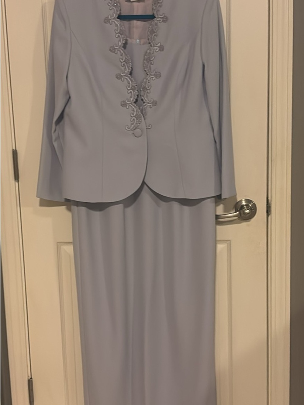 Karen Millen Light Lavender Maxi Dress with Embroidered Jacket